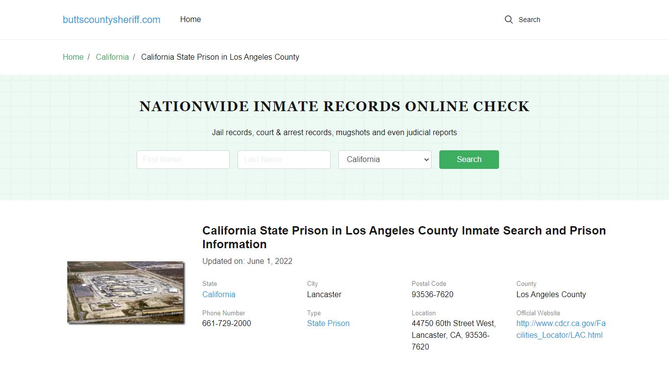California State Prison in Los Angeles County Inmate Search, Visitation ...